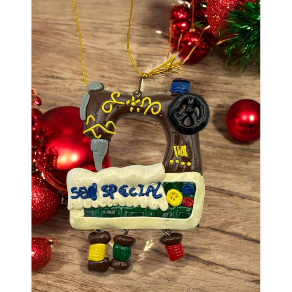 Sewing Machine Christmas Ornament Sew Special Spool Charms Vintage Singer